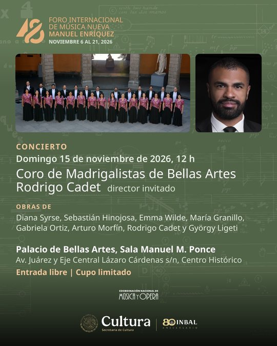 Postal: Coro de Madrigalistas de Bellas Artes: Cadet (DOM 15 NOV · 12 h)