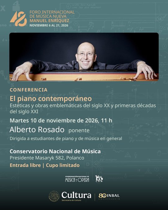 Postal: Conferencia: El piano contemporáneo