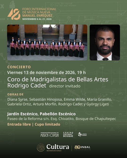 Postal: Coro de Madrigalistas de Bellas Artes: Cadet (VIE 13 NOV · 19 h)