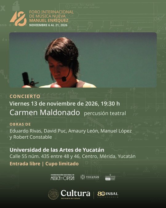 Postal: Mérida: Carmen Maldonado, percusión teatral