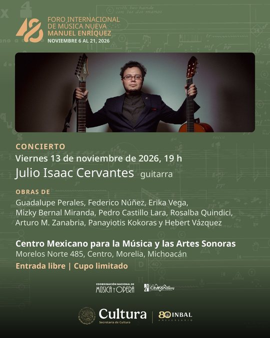 Postal: Morelia: Julio I. Cervantes, guitarra